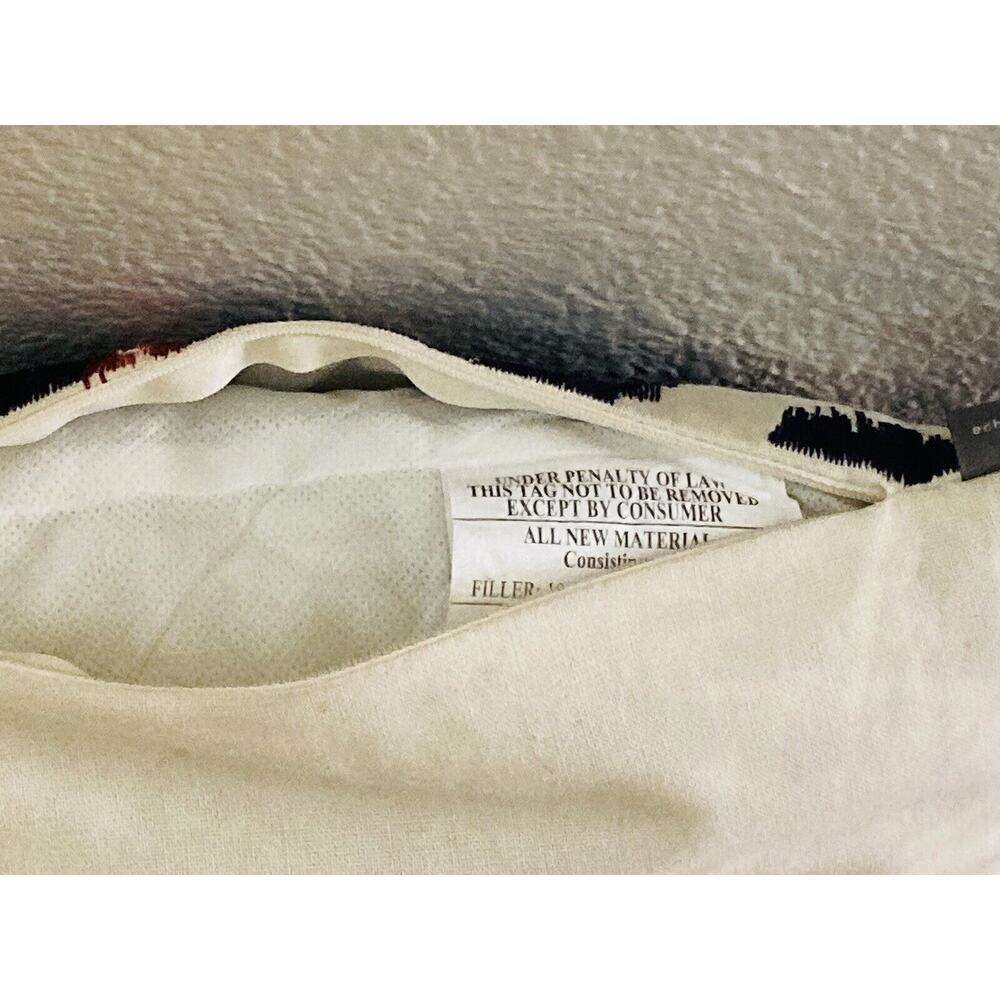 ECHO Designs Blue White Red Pillow w/ Insert 15" Square RARE Zip closure Abstrac - Picture 12 of 12
